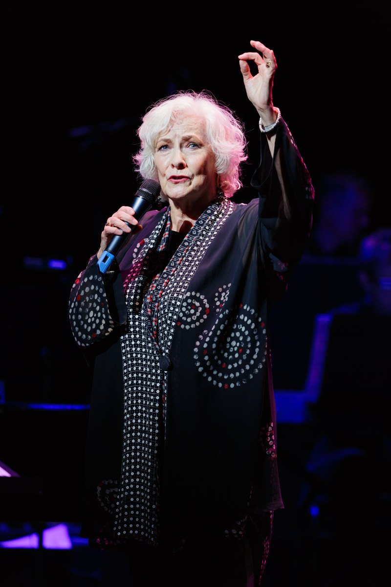 Betty Buckley singing with one hand raised at Theatre Royal Sydney.